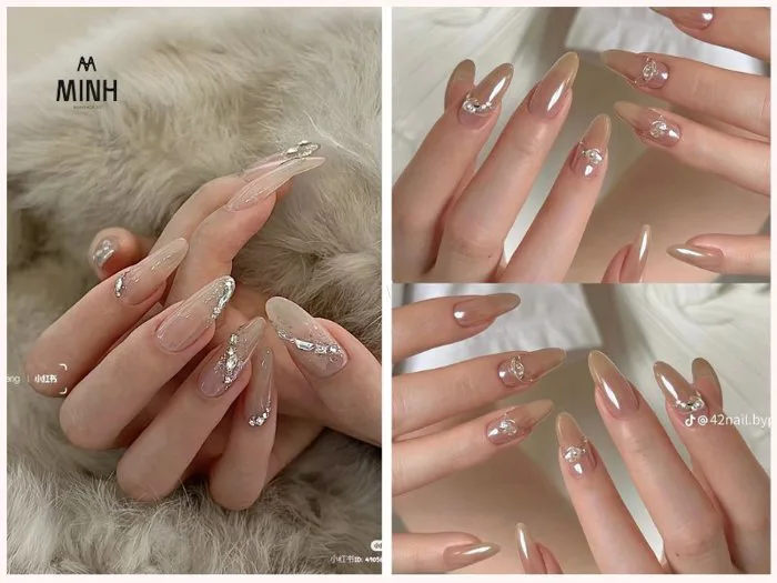 100+ mẫu nail đính đá đẹp đơn giản, sành điệu, thử là mê | Minhshop.vn