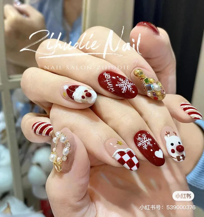 101+ mẫu nail noel HOT, TOP mẫu móng tay noel đẹp đông 2026