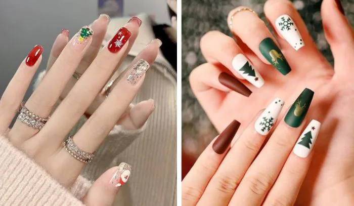 Gợi ý 20 mẫu nail cây thông noel đẹp và cách vẽ cây thông noel đơn giản tại  nhà
