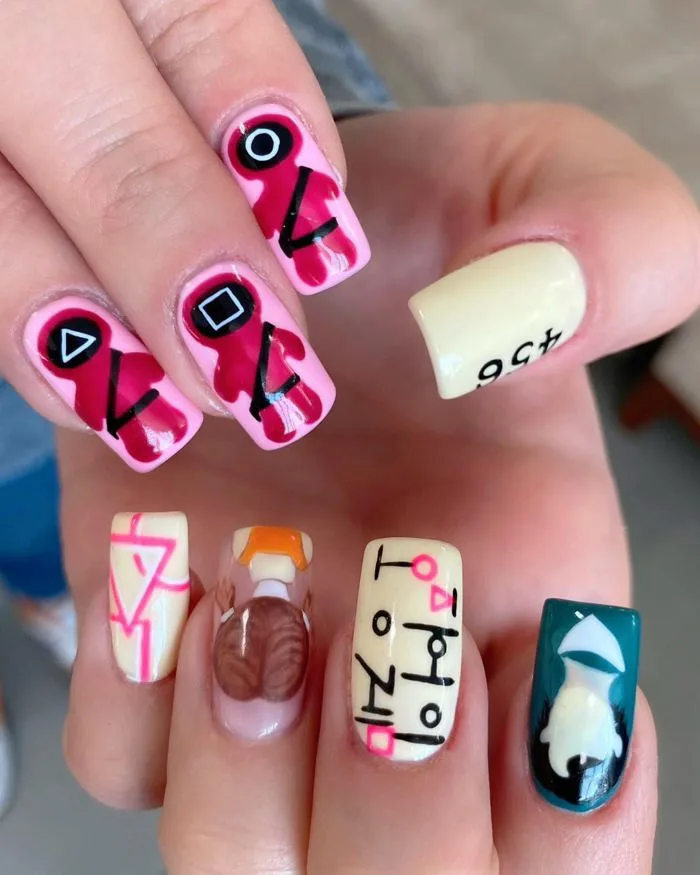 Hưởng ứng Halloween bằng những mẫu nail Squid Game độc lạ và 'hợp mốt' 2021