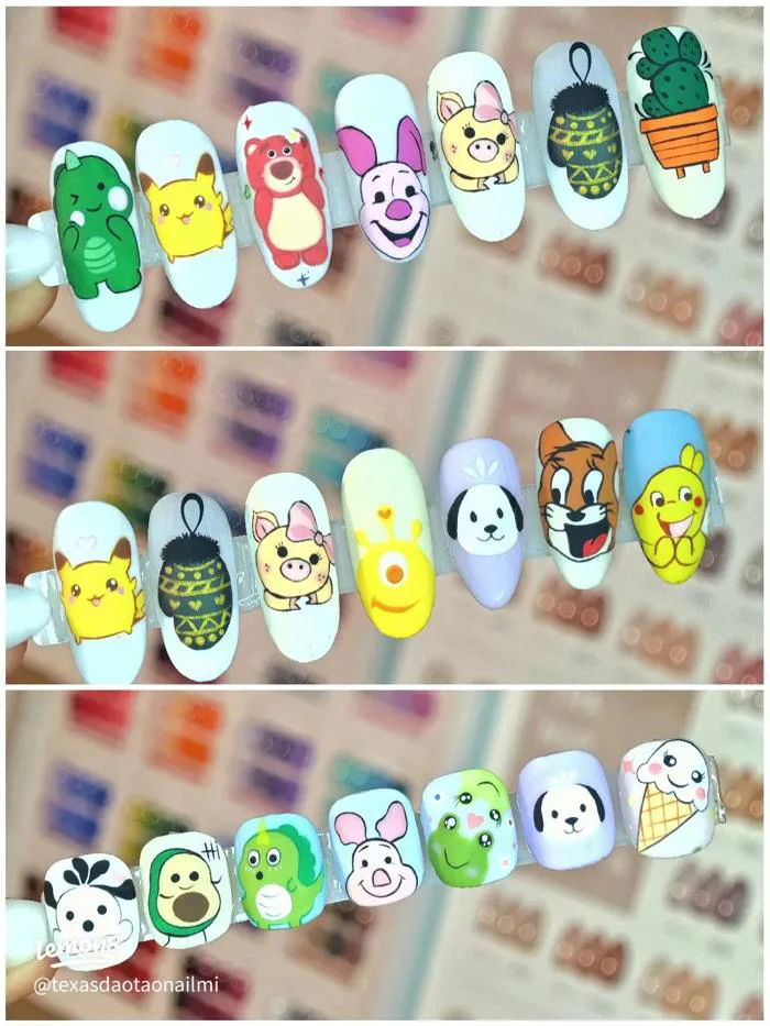 Mẫu nail vẽ hoạt hình dễ thương: Hướng dẫn vẽ nhân vật đơn giản mà hút khách Mẫu nail vẽ hoạt hình dễ thương: Hướng dẫn vẽ nhân vật đơn giản mà hút khách
