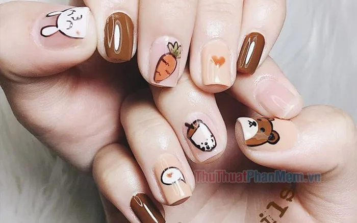 Những mẫu Nail hoạt hình dễ thương Những mẫu Nail hoạt hình dễ thương