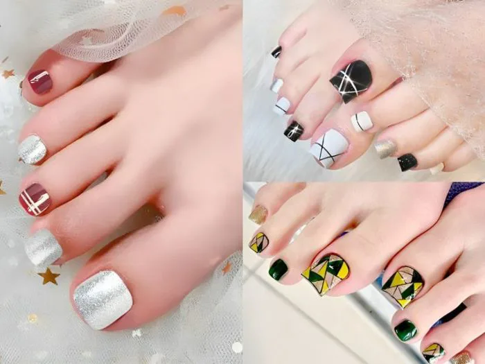 40+ mẫu móng chân kẻ sọc đa dạng, cực sành điệu
