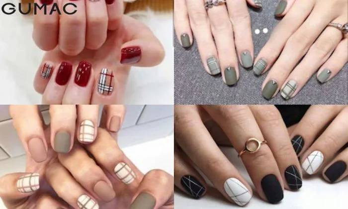 Những mẫu nail kẻ caro ĐƠN GIẢN cho nàng TỰ TIN xuống phố