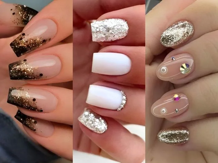 Top 20+ mẫu nail kim tuyến lấp lánh, sang chảnh thời thượng