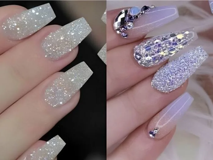 Top 20+ mẫu nail kim tuyến lấp lánh, sang chảnh thời thượng
