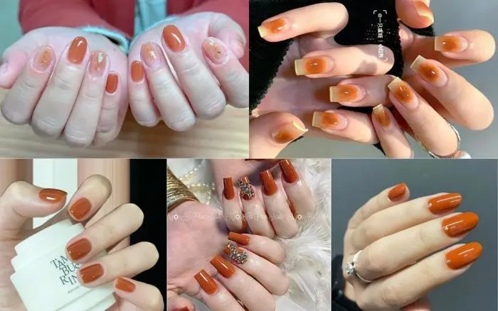 Top 20+ Mẫu Nail Cam Đất Đẹp Sang Chảnh, Tôn Da Hot Trend