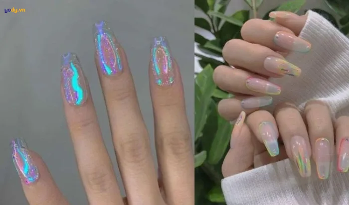Nail tráng gương cầu vồng: Mẫu nail độc đáo cho nàng cá tính | Yody