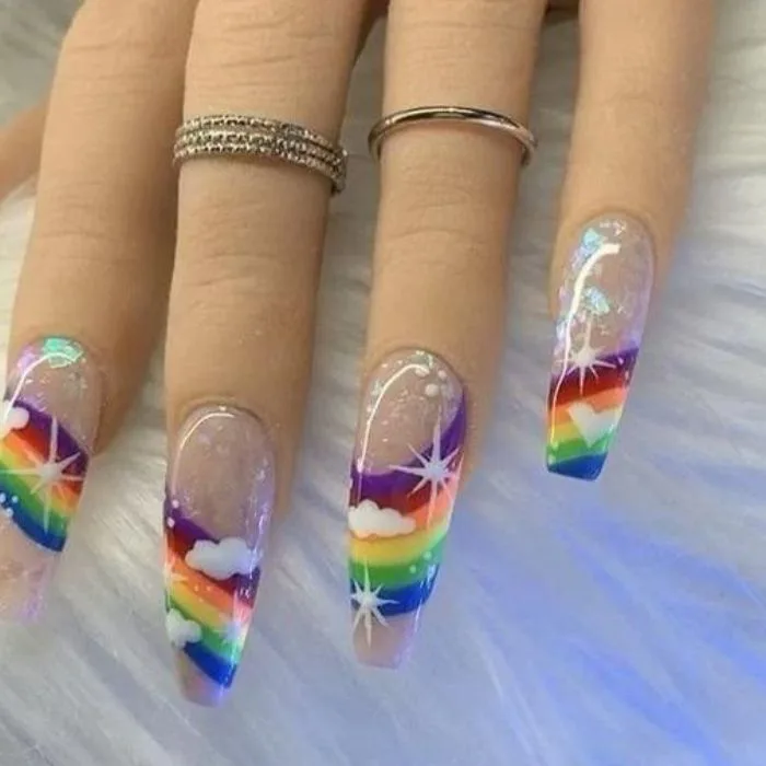 HOT 30+ mẫu nail cầu vồng 7 sắc màu đẹp nhất 2024