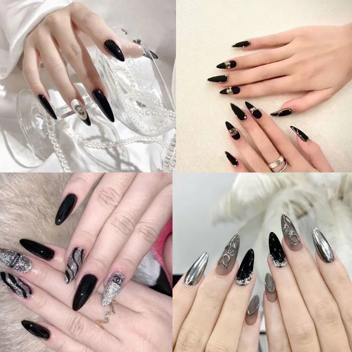 Lưu Ngay 10 Mẫu Nail Tay Màu Đen Sang Trọng Và Thời Thượng