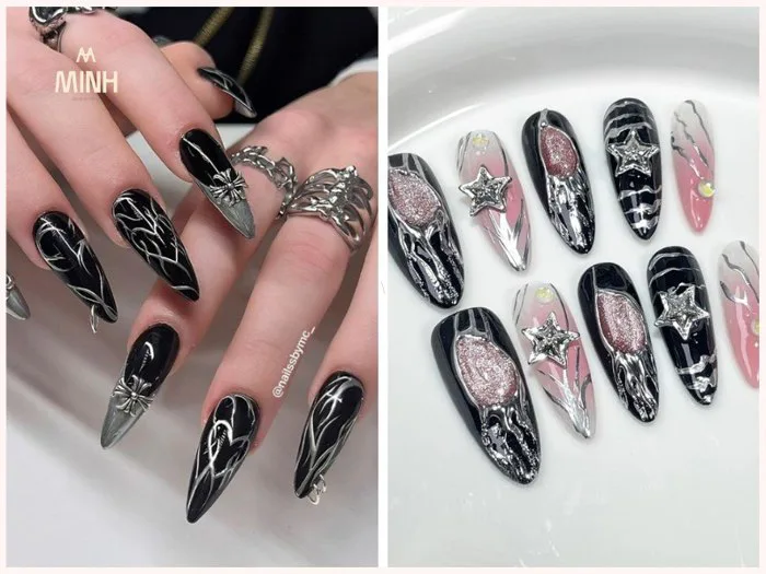 Bật mí 50+ mẫu nail đen cực chất giúp nàng nổi bật dịp Tết | Minhshop.vn
