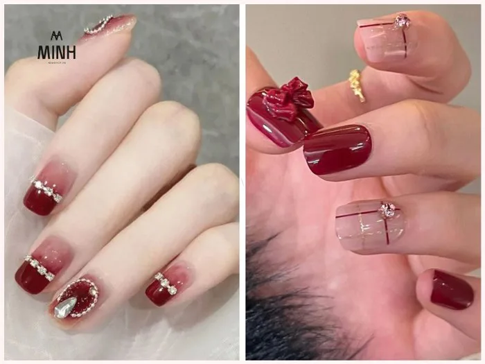 Tỏa sáng chuẩn gu với top các mẫu nail màu đỏ đẹp xịn xò 2026 | Minhshop.vn