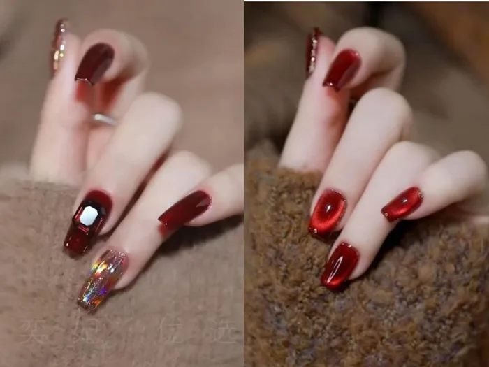 20+ mẫu nail màu đỏ rượu tôn da, cực sang chảnh