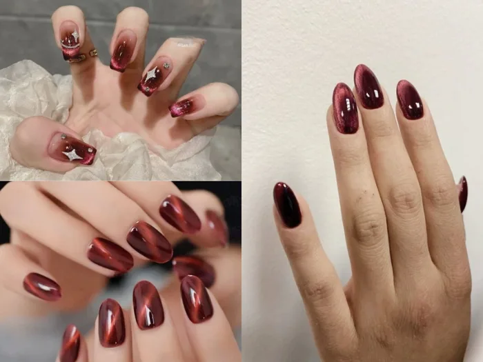 20+ mẫu nail màu đỏ rượu tôn da, cực sang chảnh 20+ mẫu nail màu đỏ rượu tôn da, cực sang chảnh