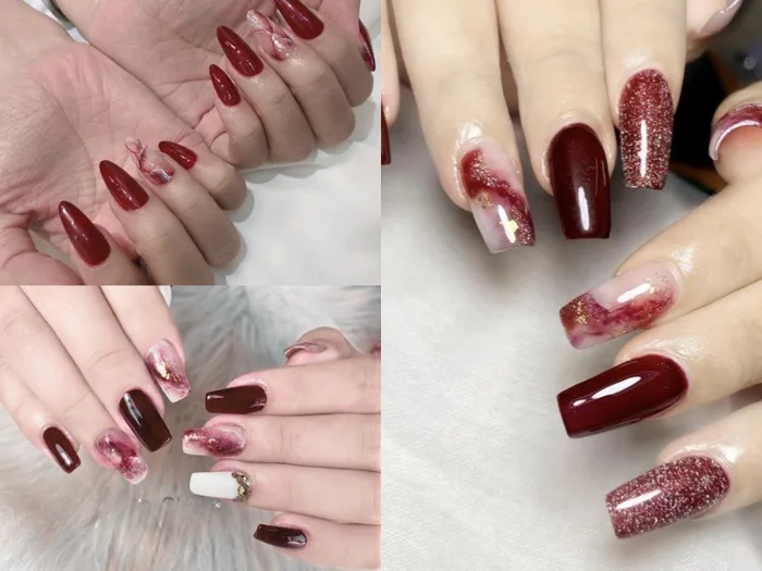 20+ mẫu nail màu đỏ rượu tôn da, cực sang chảnh 20+ mẫu nail màu đỏ rượu tôn da, cực sang chảnh