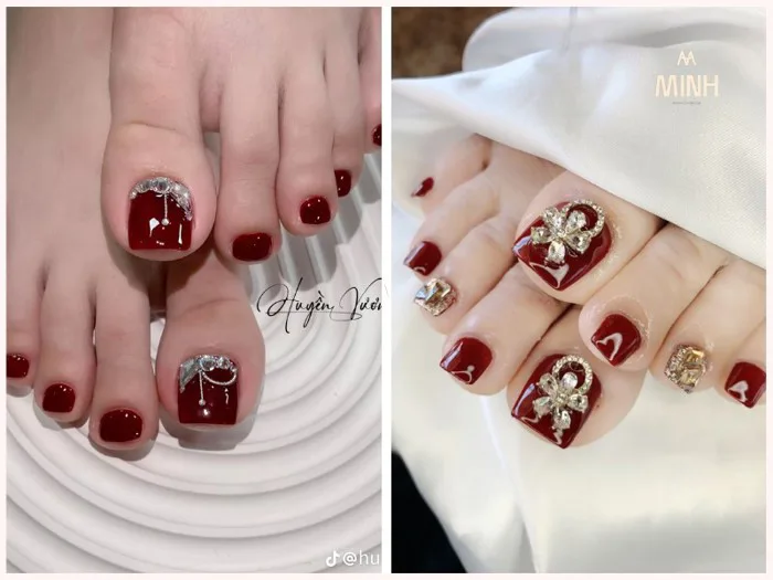 Top 50+ mẫu nail chân màu đỏ tôn da, sang chảnh nhất Tết này | Minhshop.vn Top 50+ mẫu nail chân màu đỏ tôn da, sang chảnh nhất Tết này | Minhshop.vn