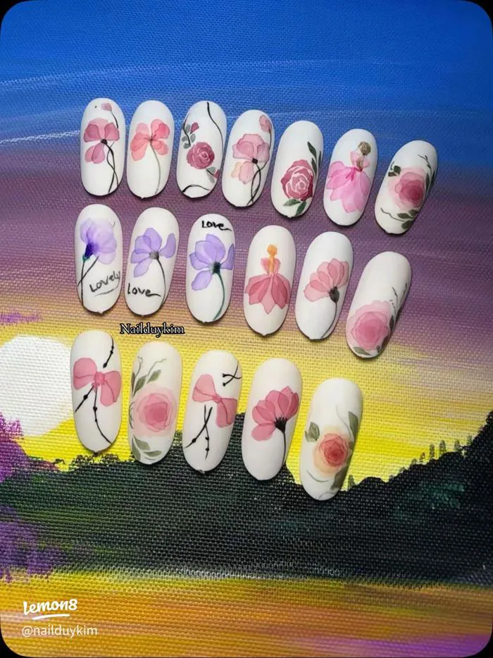 Màu nước nail nhẹ nhàng: vẽ móng nghệ thuật tôn da, hợp hè 2026