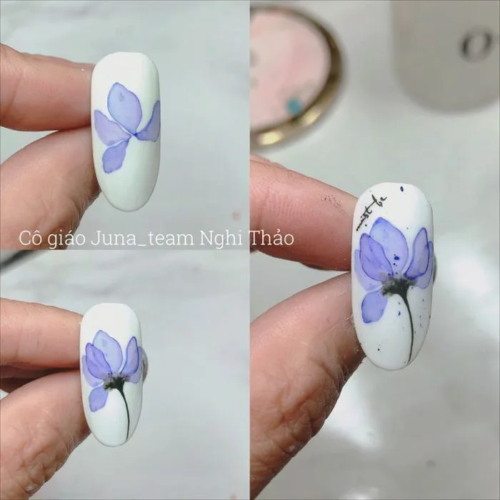 Vẽ màu nước nail