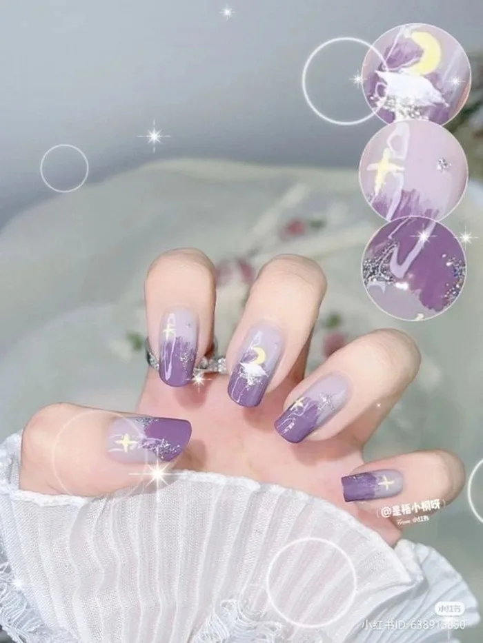 100+ mẫu nail màu tím dễ thương, nhẹ dàng nàng cực yêu
