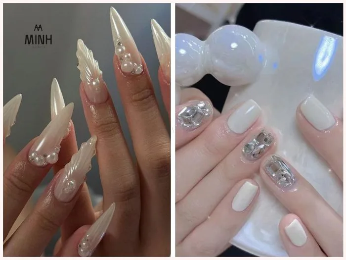 Lưu ngay 25+ mẫu nail màu trắng thanh lịch, hợp mọi tông da | Minhshop.vn