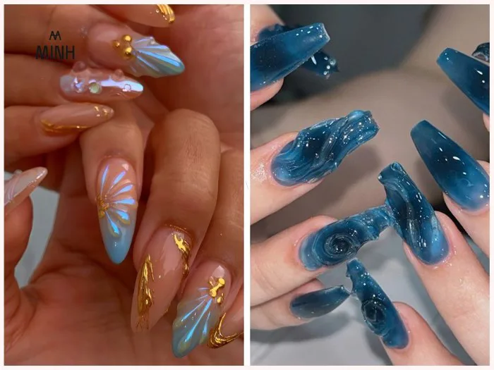 Đón đầu xu hướng với 50+ mẫu nail màu xanh dương đẹp nhất 2026 | Minhshop.vn