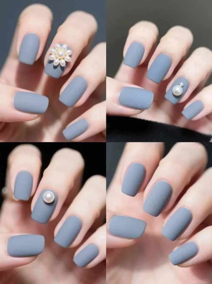 99+ Mẫu nail màu xanh dương nhạt nhẹ nhàng, xinh xắn HOT TREND