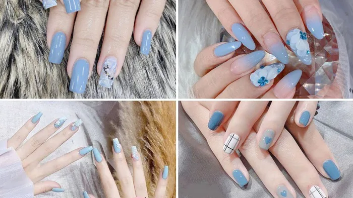 Tham khảo 100 kiểu nail màu xanh sành điệu, cuốn hút