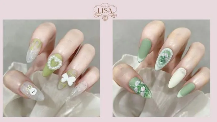 99+ Mẫu nail màu xanh rêu đẹp nhẹ nhàng cho nàng cực xinh