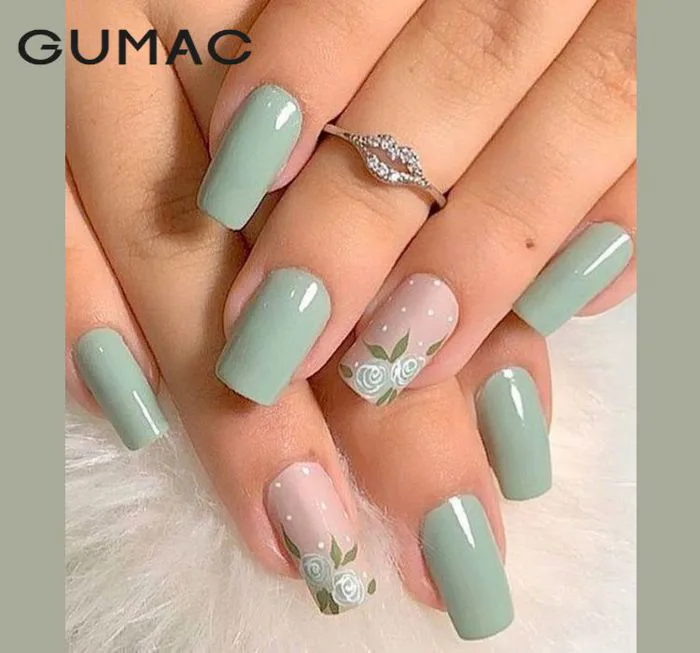 Mẫu nail màu xanh MÁT MẮT tôn da cho nàng chào hè rực rỡ