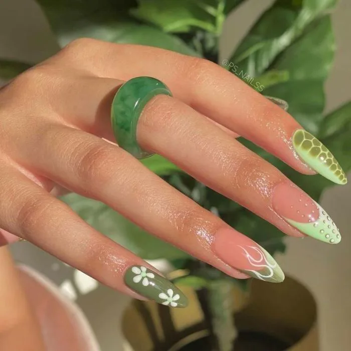 Gợi ý 99+ mẫu nail xanh lá nổi bật, cá tính, hot nhất 2024 | Yody