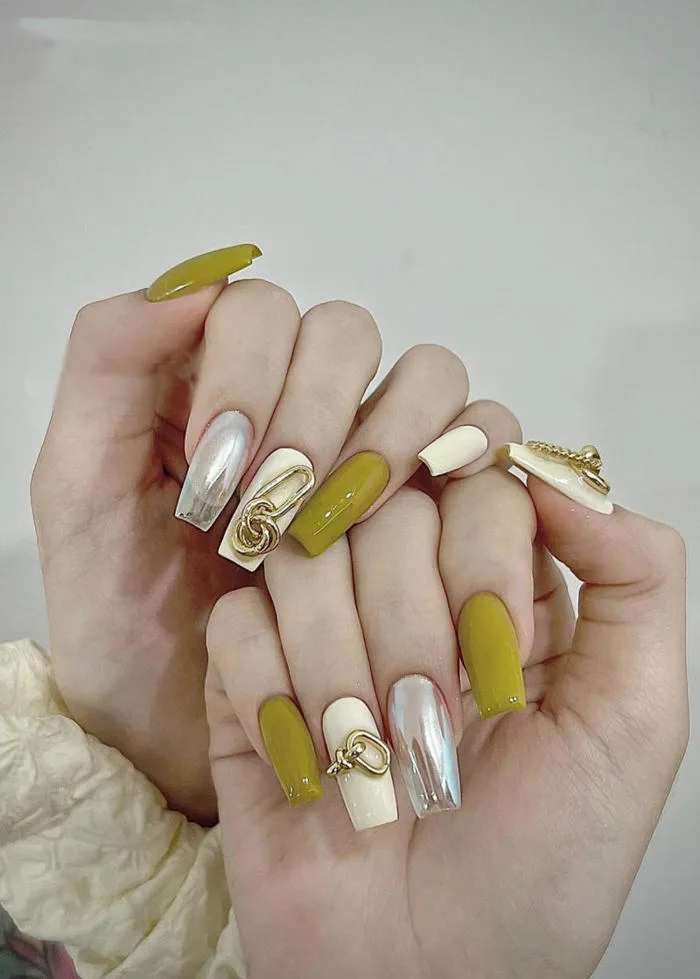 99+ Mẫu móng tay xanh rêu, mẫu nail màu xanh rêu đẹp, tôn da 2026
