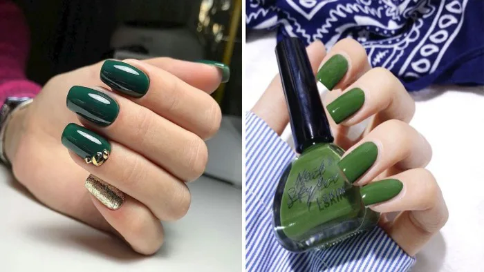 Tham khảo 100 kiểu nail màu xanh rêu sành điệu, cuốn hút