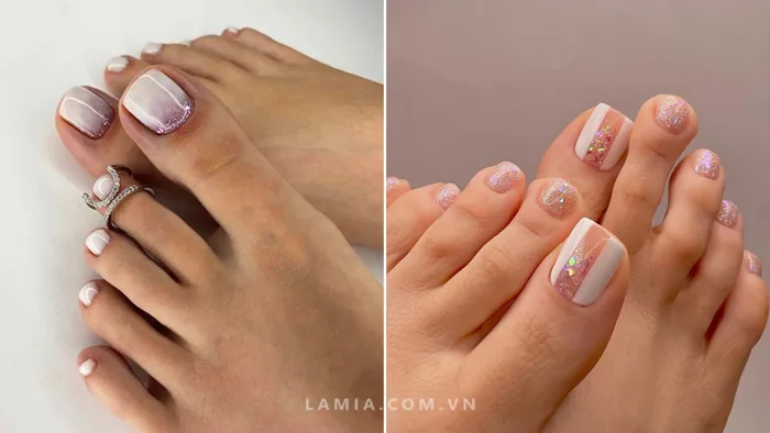 1001+ mẫu móng chân đẹp, nail chân xinh, sáng da hot 2024