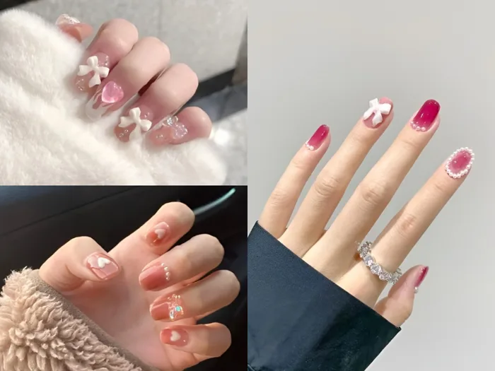 Top 20+ mẫu nail đính nơ đẹp, nữ tính và cực dễ thương