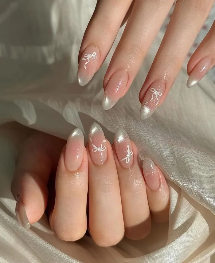 55+ Mẫu nail đính nơ đẹp đơn giản cho nàng xinh lung linh