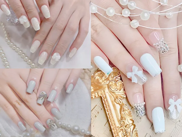 Top 20+ mẫu nail đính nơ đẹp, nữ tính và cực dễ thương