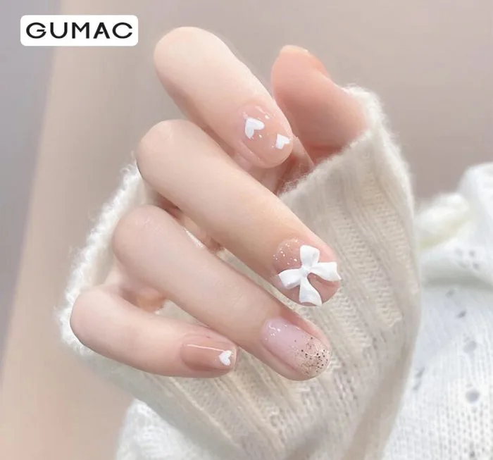 Mẫu nail nơ XINH XẮN DỄ THƯƠNG dễ phối đồ cho các nàng