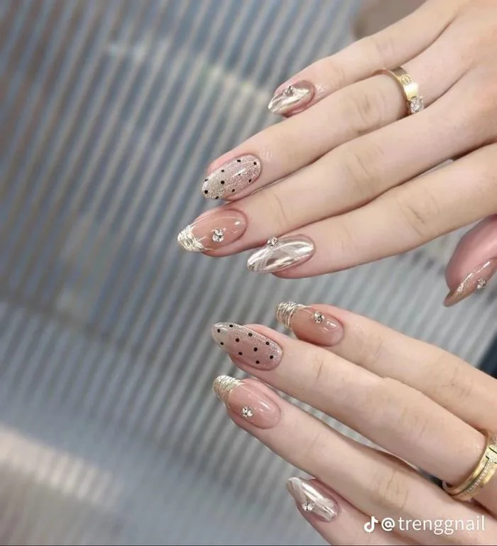 Nail trang guong | Nail mệnh hoả, Nail trung quốc, Mẫu nail