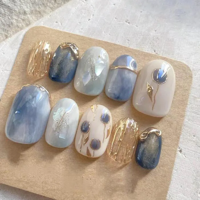 99+ Mẫu nail vân đá đẹp, nịnh da, hot trend cho nàng thu đông 2026