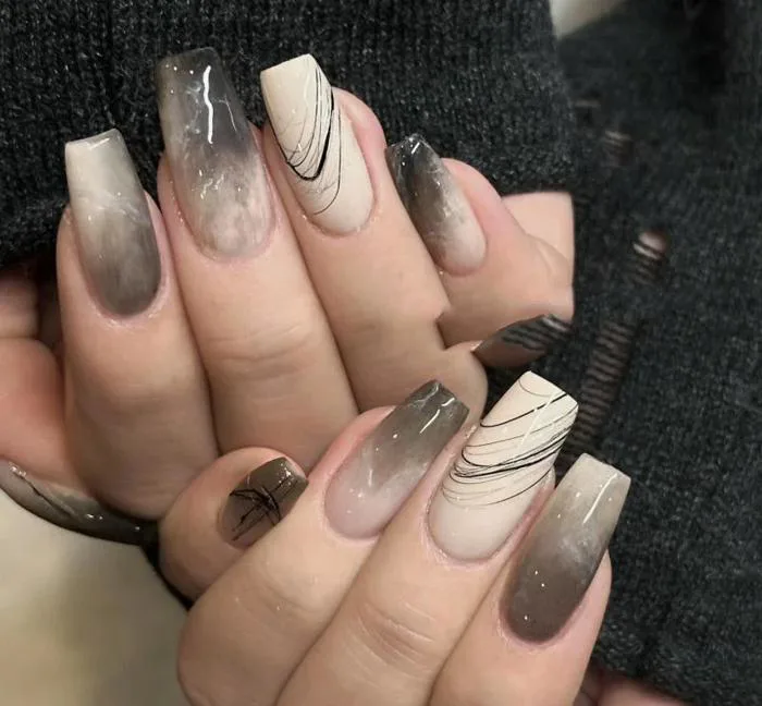 99+ Mẫu nail vân đá đẹp, nịnh da, hot trend cho nàng thu đông 2026