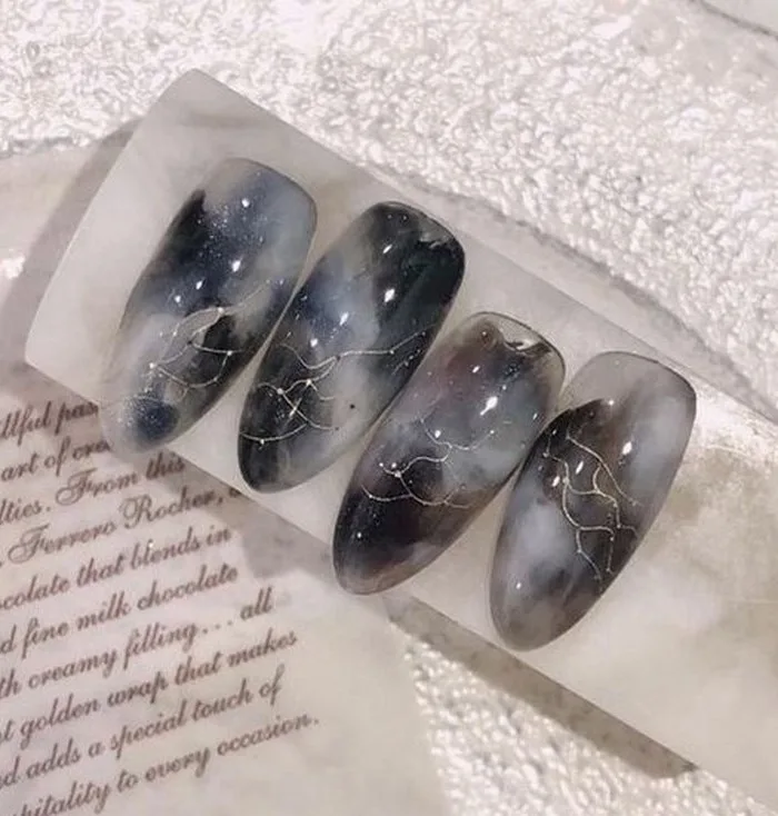 200+ mẫu nail vân đá cẩm thạch, loang vân đá sang chảnh