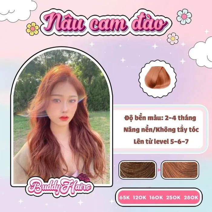 Nhuộm Tóc Nâu Cam Đào Tặng Oxi và Gang tay | Lazada Việt Nam