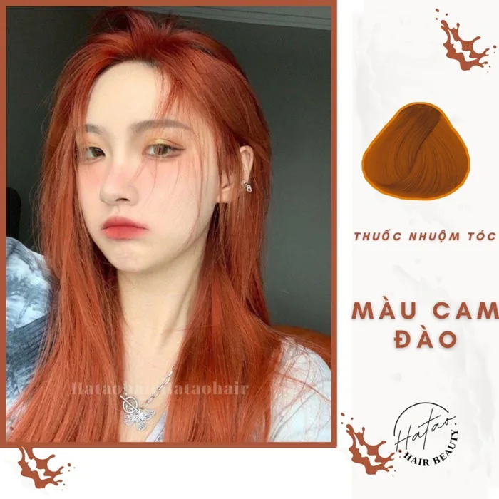 Thuốc nhuộm tóc màu Cam Đào(cần tẩy) + Tặng kèm oxy 100ml