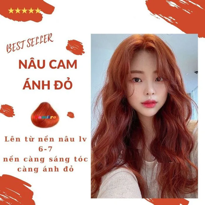 [Hot] Thuốc Nhuộm Tóc Màu Nâu Cam Đất Dark Golden Copper