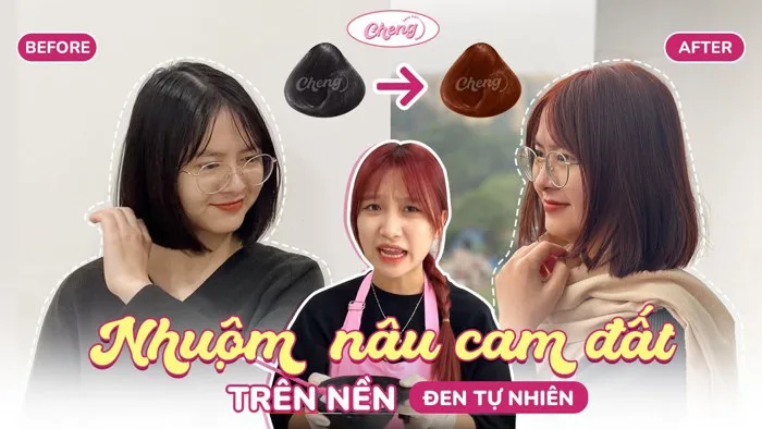 Nhuộm tóc tại nhà cực dễ với Cheng: Màu nâu cam đất
