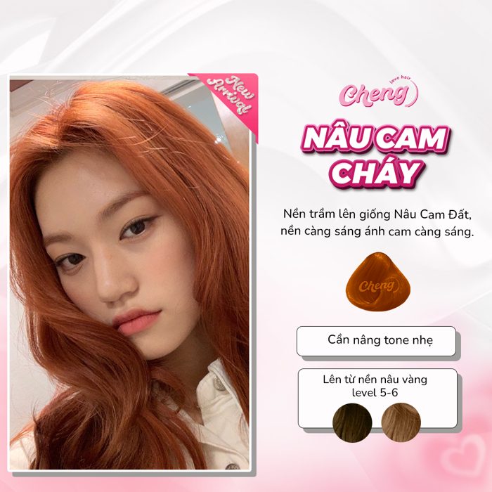 Thuốc Nhuộm Tóc Màu NÂU CAM CHÁY Không Tẩy | Chenglovehair, Chenglovehairs - Cheng Love Hair Thuốc Nhuộm Tóc Màu NÂU CAM CHÁY Không Tẩy | Chenglovehair, Chenglovehairs - Cheng Love Hair