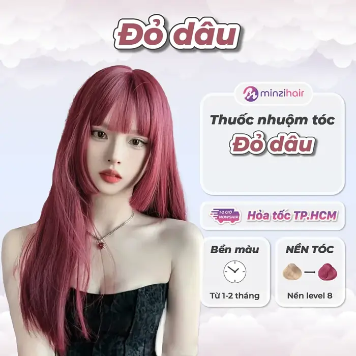 Thuốc Nhuộm Tóc Màu Đỏ Dâu - Thuốc nhuộm tóc minzihair