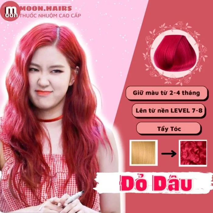 Thuốc nhuộm tóc ĐỎ DÂU | Không tẩy tóc | Đỏ Hồng | Đỏ tươi | Tặng bao tay,  mũ trùm | Lazada Việt Nam
