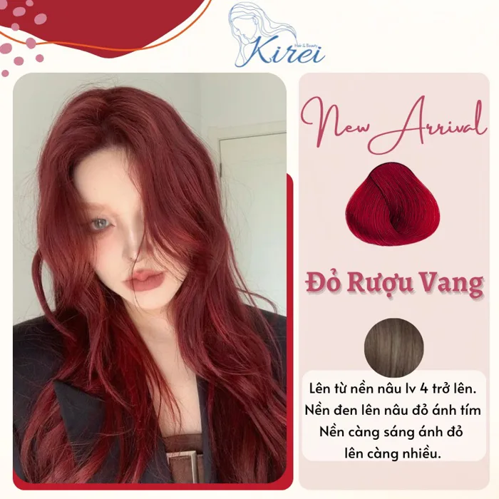 Thuốc Nhuộm Tóc Màu ĐỎ RƯỢU VANG Không Cần Tẩy | Kirei Hair, Kireihairs,  KIREIHAIR