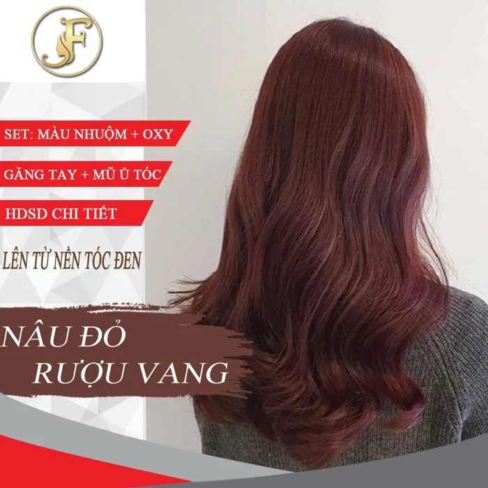 Thuốc Nhuộm Tóc Nâu Đỏ Rượu Vang - Nhuộm Từ Nền Đen/ Nâu- Không Tẩy